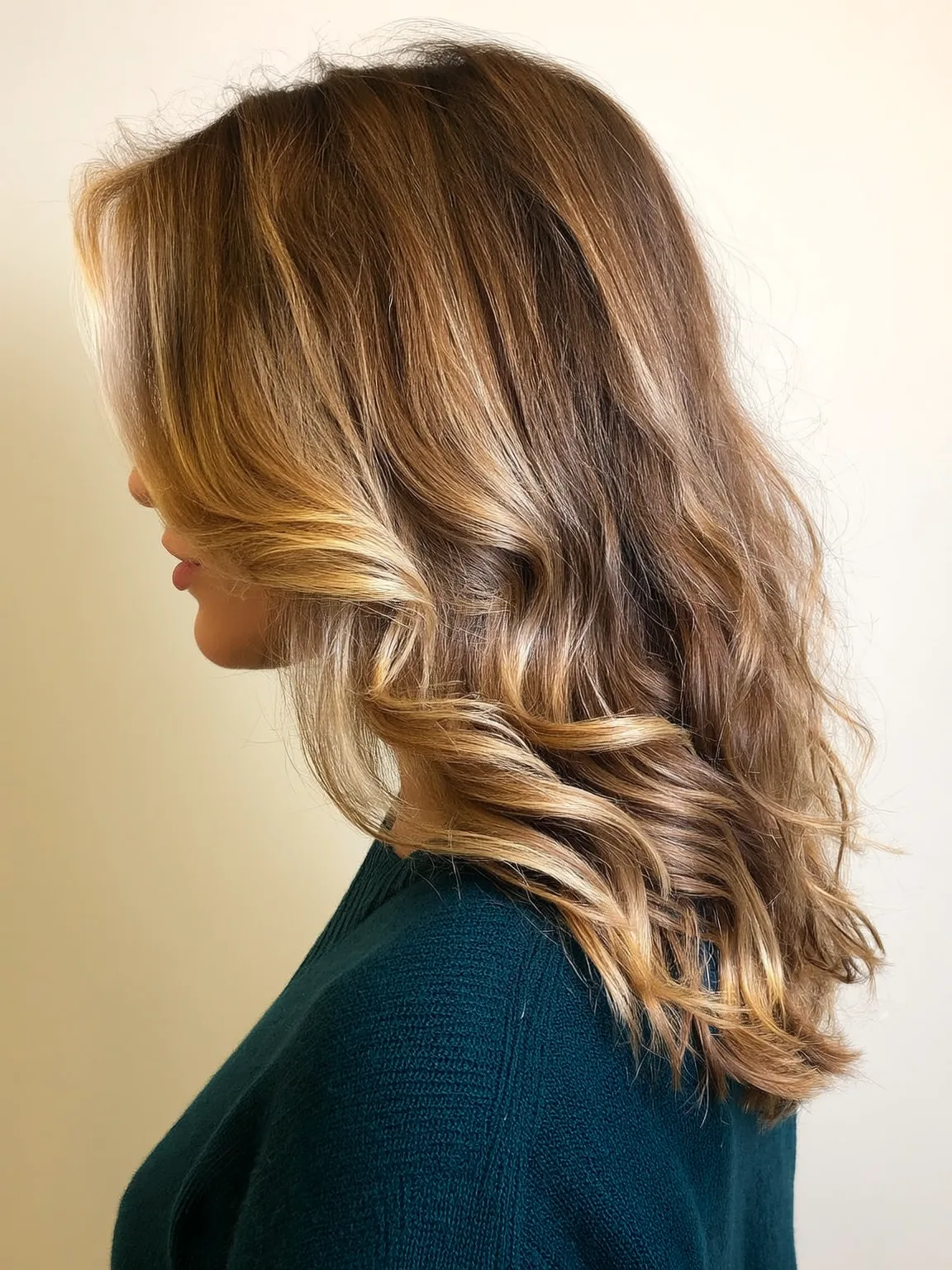 honey blonde balayage long layers